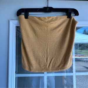 yellow striped tube top